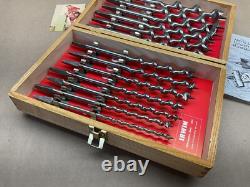 NOS Vintage Irwin 13 Auger Bit Set Traditional Woodwork Hand Brace Drill Tools