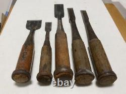 Nomi Chisel Japanese Carpentry Woodworking Tool Set Lot of 5 KY582