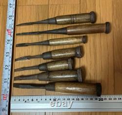 Nomi Chisel Set 7pc Woodworking Tools Used Vintage Japanese Style Craft