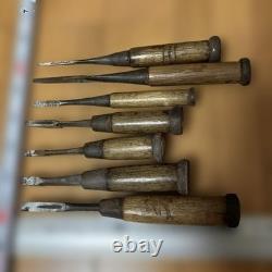 Nomi Chisel Set 7pc Woodworking Tools Used Vintage Japanese Style Craft