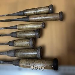 Nomi Chisel Set 7pc Woodworking Tools Used Vintage Japanese Style Craft