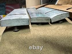 Odd set of 15 woodworking plane soles 10 wooden 5 cast aluminum most are radius