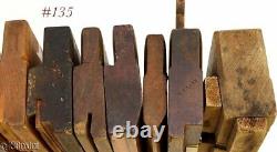 Old antique wood wooden MOLDING PLANE TOOL LOT beads hollows dado woodworking