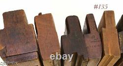 Old antique wood wooden MOLDING PLANE TOOL LOT beads hollows dado woodworking