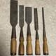 Old tool rare emery waterhouse chisel Set wood good condition