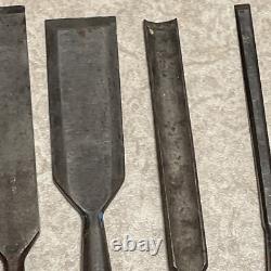 Old tool rare emery waterhouse chisel Set wood good condition