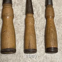 Old tool rare emery waterhouse chisel Set wood good condition