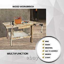 Olympia Tools 48 Inch Acacia Woodworking Carpentry Workbench with Storage (Used)