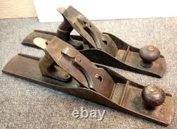 Pair Stanley No 6 and Unmarked Similar Old SMOOTHING PLANE Barn Attic Antique OS