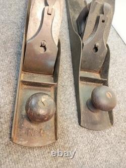 Pair Stanley No 6 and Unmarked Similar Old SMOOTHING PLANE Barn Attic Antique OS
