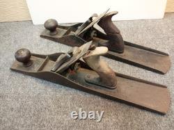Pair Stanley No 6 and Unmarked Similar Old SMOOTHING PLANE Barn Attic Antique OS