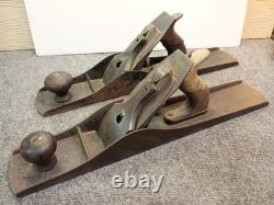 Pair Stanley No 6 and Unmarked Similar Old SMOOTHING PLANE Barn Attic Antique OS