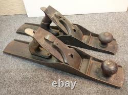 Pair Stanley No 6 and Unmarked Similar Old SMOOTHING PLANE Barn Attic Antique OS