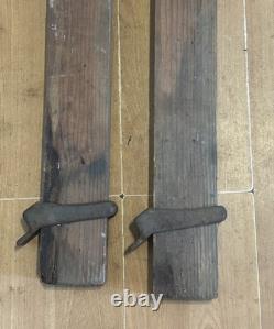 Pair Vintage Wooden and Cast Iron woodworking Bar clamps