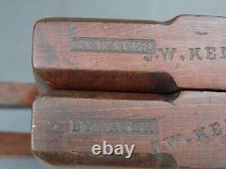 Pair wooden side snipe rebate rabbet planes vintage old tools by Bywater