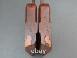 Pair wooden side snipe rebate rabbet planes vintage old tools by Bywater