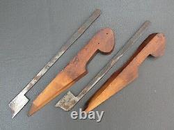 Pair wooden side snipe rebate rabbet planes vintage old tools by Bywater