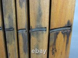 Part set of 10 vintage wooden moulding planes hollow & round old tools Routledge