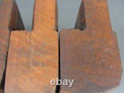 Part set of 10 vintage wooden moulding planes hollow & round old tools Routledge
