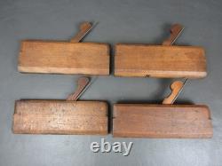 Part set of 10 vintage wooden moulding planes hollow & round old tools Routledge