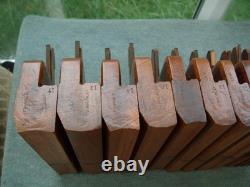 Part set of 14 Hollow & Round Moulding Planes, by John Moseley, London