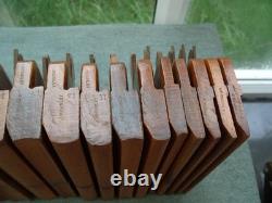 Part set of 14 Hollow & Round Moulding Planes, by John Moseley, London
