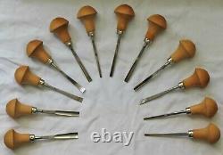 Pfeil Swiss Made Palm Carving Tools Set of 12 With Wood Rack