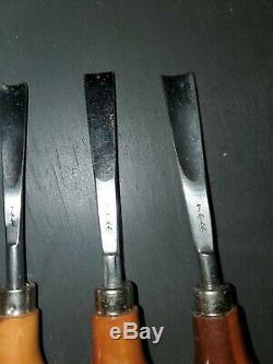 Pfeil Swiss Made Palm Handle Carving Tools Lot Of 12 Used