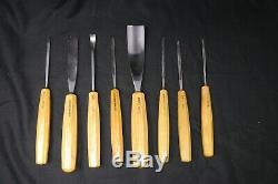 Pfeil Swiss Made Wood Carving Chisel Tools Set 8 Tools and Pouch