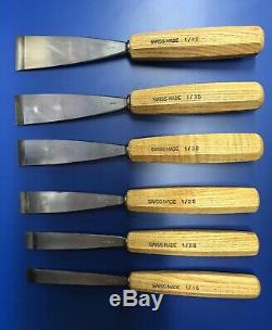 Pfeil Wood Carving Tools / Lettering Chisels Set in Fine Leather Tool Roll