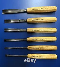 Pfeil Wood Carving Tools / Lettering Chisels Set in Fine Leather Tool Roll