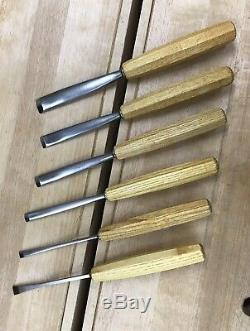 Pfeil Wood Carving Tools / Lettering Chisels Set in Fine Leather Tool Roll