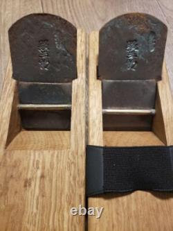 Plane Kanna Japanese Woodworking Tool Used Brass Filled Marutomi Sign Japanese