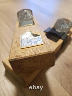 Plane Kanna Japanese Woodworking Tool Used Brass Filled Marutomi Sign Japanese