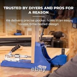Pocket Hole Jig for Woodworking, Durable & Easy to Use Joinery Tool, K4 Design
