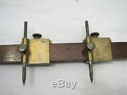 Pr Heavy Antique Brass/Gun Metal Trammel Points Woodworking Tools Marking Gauge