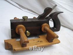 Pretty Antique Howland & Co Rosewood & Boxwood Plow Plane Woodworking Tool