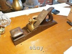 Quality brass and steel plane. Antique woodworking tools. Norris PL7