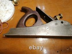 Quality brass and steel plane. Antique woodworking tools. Norris PL7