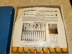 RARE Full Set Of 9x Vintage 1972 Henry Taylor Wood Carving Tools + Box, Insert