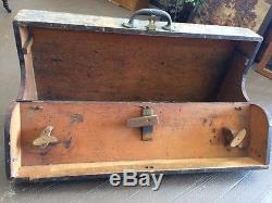 REDUCED antique toolbox wood carpenters woodworking