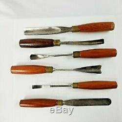 REDUCEDSET OF 6 WOOD CARVING TOOLS, ASHLEY ILES Ltd, ENGLAND. SUPER SET. UK