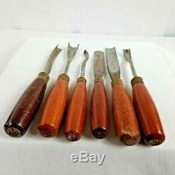 REDUCEDSET OF 6 WOOD CARVING TOOLS, ASHLEY ILES Ltd, ENGLAND. SUPER SET. UK