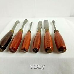 REDUCEDSET OF 6 WOOD CARVING TOOLS, ASHLEY ILES Ltd, ENGLAND. SUPER SET. UK