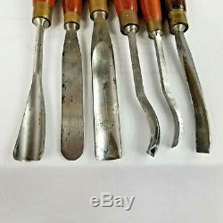 REDUCEDSET OF 6 WOOD CARVING TOOLS, ASHLEY ILES Ltd, ENGLAND. SUPER SET. UK