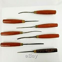 REDUCEDSET OF 7 WOOD CARVING TOOLS, ASHLEY ILES Ltd, ENGLAND. UK