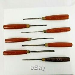 REDUCEDSET OF 7 WOOD CARVING TOOLS, ASHLEY ILES Ltd, ENGLAND. UK