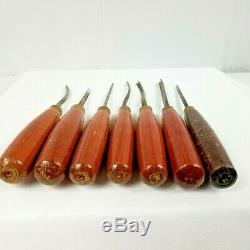 REDUCEDSET OF 7 WOOD CARVING TOOLS, ASHLEY ILES Ltd, ENGLAND. UK