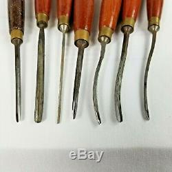 REDUCEDSET OF 7 WOOD CARVING TOOLS, ASHLEY ILES Ltd, ENGLAND. UK