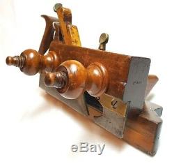 Rare Antique Screw Stem Plough Plane Greenfield No 527 Wood Brass Woodwork